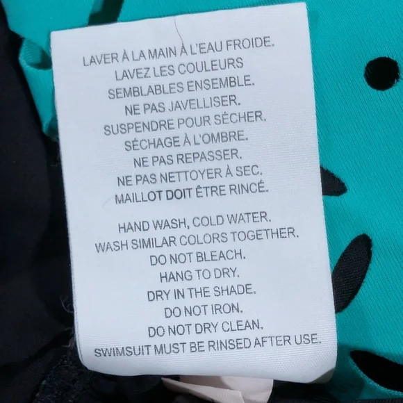 Sea Blue Patterned Swim Top Roomy Women's 1X - Picture 9 of 10